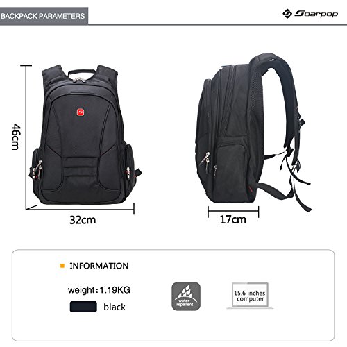 Soarpop BB4347MBK Geschfts Laptop Rucksack 15 6 Schwarze
