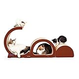 【Excelente diseño】: el marco circular del árbol del gato está hecho de aglomerado, el diseño grande y pequeño garantiza la estabilidad del árbol del gato, la placa redonda protege a su gato de lesiones. El resistente tronco del gato está hecho de sisal resistente al desgaste para el cuidado de los pies.
