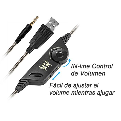 EasySMX Auriculares con Microfono  Cascos Gaming para Nueva Xbox One  Gaming Headset para PS4 con Control de Volumen  Compatible con Laptop PC y Smartphone Camuflaje 