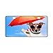 Produktbild 30 x 15,5 cm stabiler Nummernschild Rahmen Metall Personalisierte Auto-Tag, Puppy Hund Sommer Sonnenschirm mit Sonnenbrille (2 Löcher)