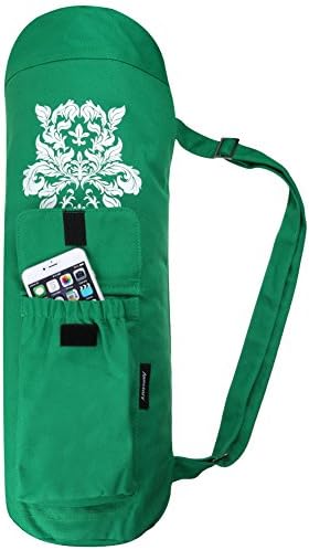 Annstory Yoga Mat Bag by, High-quality canvas Yoga Bag for Extra Wide Yoga Mat and Gym Mat with Multi-Functional Storage Pockets (Green)