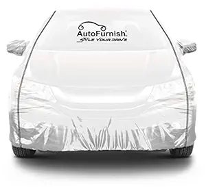 Autofurnish Parkin White See Through Car Cover with Black Piping Compatible with Toyota Innova Crysta - Parkin White