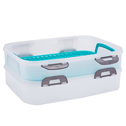 Frischhaltebox Container mit 2 Einsätzen und Traggriffen 40x30x18 cm - 4