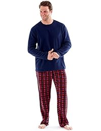 hombre polar suave ropa Cómoda Pijama Largo Manga Larga Invierno Cómodo Microfleece Azul Marino, Rojo & Azul M L XL 2x