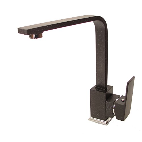 Schwarze Designer Granitarmatur Küchenarmatur Spültischarmatur schwenkbarer Küchen Wasserhahn – Modell LINERA - 4