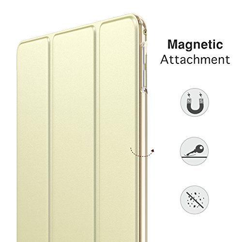 MoKo Hülle für Neu iPad Pro 12.9 2017 – PU Leder Tasche Schutzhülle Schale Smart Case mit Translucent Rücken Deckel, mit Auto Schlaf / Wach Funktion und Stanfunktion für Apple New iPad Pro 12.9 Zoll 2017 Tablet, Champagner Gold - 8
