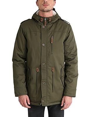 James Tyler Parka avec capuche rembourrée pour homme, Vert, 2XL