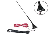  Soporte de techo universal amplificador activo + FM AM Radio Antena Antena de tejado para mástil de Antena para coche antena con antena base y juntas