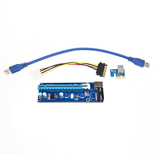 0 6 M USB 3 0 PCI-E Express 1 X a 16 X Extender Riser Tarjeta de adaptador con cable de alimentaci  n SATA