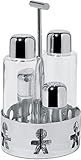 original Alessi Girtotondo - Servicio de Mesa con aceitera, vinagrera, pimentero y salero de Acero Inoxidable