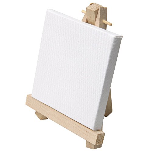 10er Set Artina Mini-Staffelei Tischstaffelei Aufsteller 9 x 11cm – mit Keilrahmen 8 x 8 cm - 3
