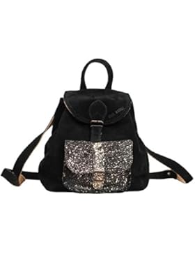 LE BAROUDEUR Schartz / Gold PAUL MARIUS Nubuck-Rindleder kleiner Rucksack Knapsack Unitasche