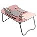 Produktbild KF Kleines Bett Tisch Laptop Schreibtisch Frühstück Tablett Faule Halter Faltbare Tragbare Multifunktions, 6 Farben, 60x40x28 cm (Farbe : Pink)