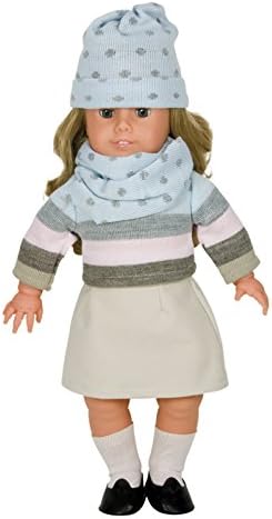 Belonil 16-Inch Adolescent Soft Body Doll with Skirt/Sweater/Scarf and Hat