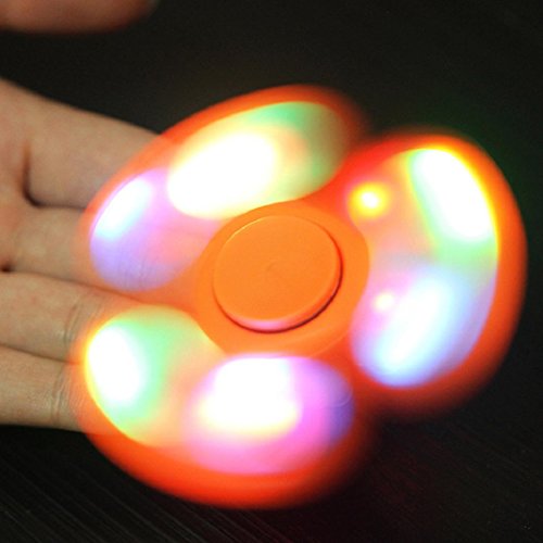 Hand Spinner LED Licht Fidget Finger Spinner Finger Spinner Spielzeug EDC Focus Gyro Geschenk für Kinder Freunde (Orange)