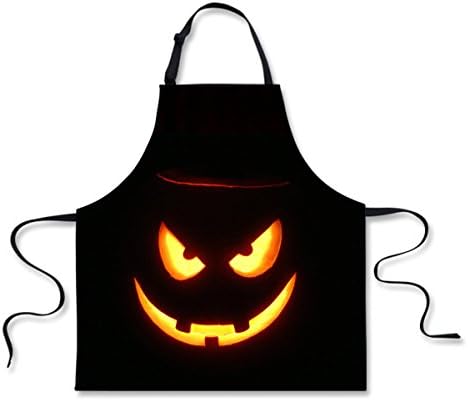Unisex Halloween Apron 3D Print Hanging Neck Polyester Antifouling Family Dinne Party Accessory Little Helper Novelty,C-75*67cm