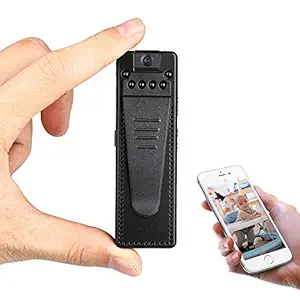 Technoview 12MP WiFi Mini Camera Full HD Video and Audio Recorder IR Night Visio, Motion Detection, Body Action Camera with Clip, Long Working Security Cam for Home/Office/Meeting, Portable A12