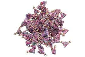 AEBDERP Mini Tassel DIY Jewellery Making: 100 PCS Small Craft for Key, Girl Earring, Bracelet, Necklace, Keyring, Long Ribbon, Curtain, Sewing Trim, Garland, Dress, Art Beaded, Party Decoration (Rainbow)