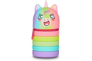 Mitama Portapenne Scuola Allungabile Bambini - Astuccio Multicolore Unicorn - Apertura con Zip, Salva Spazio
