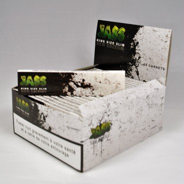 JASS King Size Slim - Box von 50 Päckchen Papier Filterpapier Slim