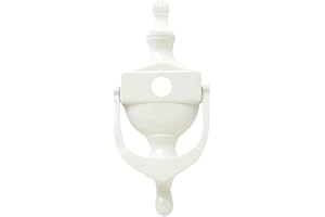 UAP Door Knockers - 6" Victorian Urn Door Knocker with Spy Hole for Front Door, Classic Door Furniture with Universal Fixings Including Self Adhesive (White)