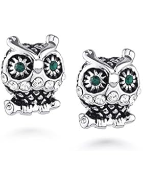 Neoglory Jewellery retro Eule Ohrstecker mit Strass für Damen Kinder