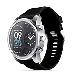 Smart Watch Dual Time Zone Farbdisplay IP68 Wasserdicht Herzfrequenz Blutdruckmessung Sport Uhr, Silber