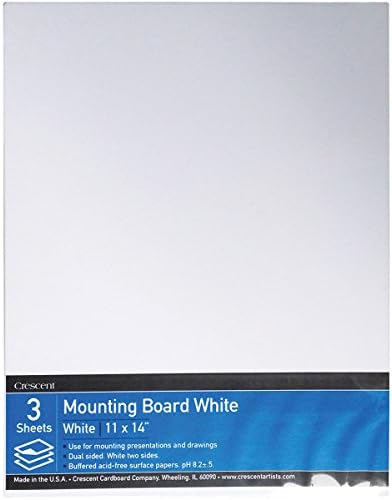 Crescent Cardboard Co Crescent White Mounting Board Value Pack-11-inch x 14-inch