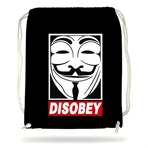 Preisvergleich Produktbild Anonymous Disobey Gymsack Black Certified Freak