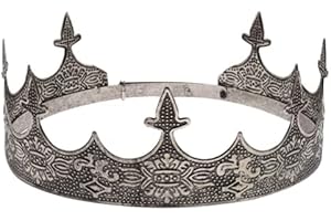 LEEMASING Krone Haarschmuck Königlicher König Diadem Männer Metall Große Tiaras Für Halloween Kostüm