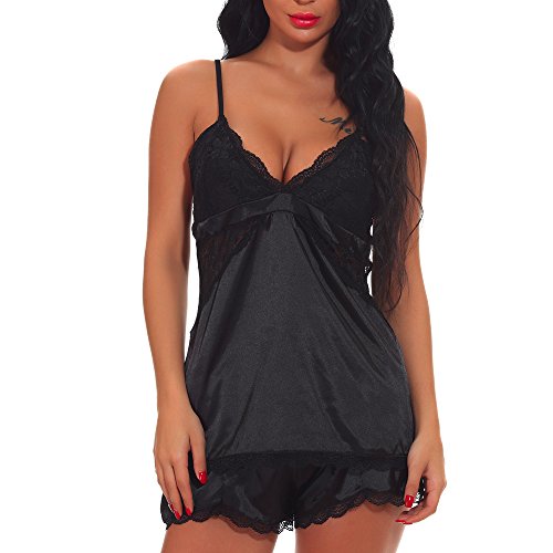 Women Vest Nightdress,Mosstars Ladies Sale Sexy Sleeveless Strap Temptation Babydoll Fashion Lace Smooth Satin Halter Lingerie Elegant Oversize Underwear Red