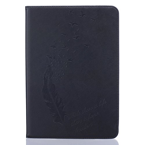 Samsung Galaxy Tab A 9.7″(SM-T550/SM-T551/SM-T555) Hülle,Qimmortal(TM) Hohe Qualität Ausgezeichnete Rückseite Abdeckung Gehäuse, Elegante Vintage Gepresste Feder Vögel Muster Entwurf Retro Magnetische Premium PU Leder Kreditkarte Halter Brieftasche Fashion Ultra Schlanke Passform Schützende Gehäuse Abdeckung für Samsung Galaxy Tab A 9.7″(SM-T550/SM-T551/SM-T555) - 2