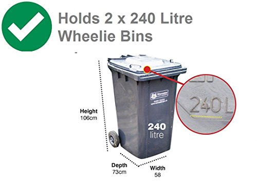 Globel Industries Metallgerätebox und Mülltonnenbox 5×3 Anthrazit // 174x101x132 cm (BxTxH) // Aufbewahrungsbox und Gartengerätebox - 12