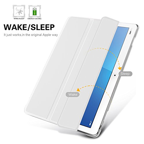 IVSO hochwertiges PU Leder Etui hülle Tasche Case – mit Standfunktion, super 360° Anti-Wrestling, ist für Huawei MediaPad M3 Lite 10.1 Tablet-PC perfekt geeignet (Weiß) - 6