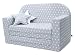 lulando Pull-Out Sofa Bed for Children Oeko-Tex Standard 100 certified, Two Decorative cushions White Stars / Grey