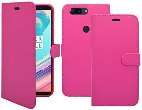 Mobile Phone Case Cover Compatible For OnePlus 5t Wallet Flip Stand Card Slot PU Leather Magnetic Closure Case Cover In Pink