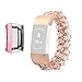Produktbild Armband kompatibel für Fitbit Charge 2 Uheenarmband+ Screen Protector,Edelstahl Metall Ersatzband mit Perlen Wrist Strap für Smart Fitness-Uhr Zubehör Edelstahl Watch Ersatzband Wristband Armbänder