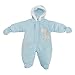 Baby Boys/Girls Giraffe Growing By The Minute All In One Hooded Winter Snowsuit (0-3 Months) (Blue)