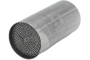 HEADERBS Catalizzatore per Tubo di Scarico Centrale, Catalizzatore per Tubo di Scarico per Moto Catalizzatore per Marmitta di Scarico Centrale Anteriore in Acciaio Inossidabile Universale