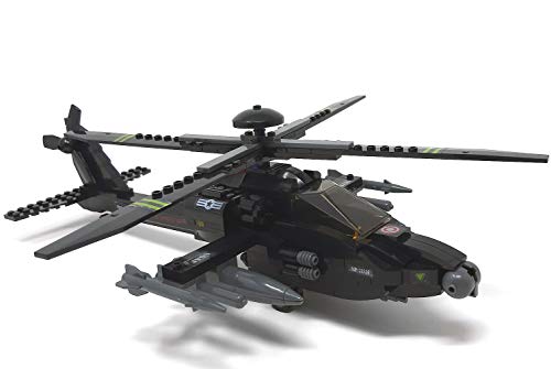 Modbrix 1484020 - ★ Bausteine Apache AH-64 Kampf Hubschrauber mit LED Beleuchtung & Sound inkl. custom US ARMY Special Forces Soldaten aus original Lego© Teilen ★ thumbnail