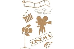 Todo-Stencil Pochoir déco vintage Motif 214 Cinéma, dimensions extérieures : 20 x 30 cm, dimensions du motif 18 x 28 cm