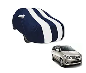 Auto Hub Water Resistant Car Body Cover Compatible with Innova Old (Model : 2004-2015)-(Fabric:-Taffeta Color- Navy-White,Unit: 1,with -Mirror Pockets)