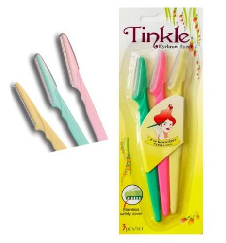 3 x Pro Tinkle Eyebrow Razor Trimmer Shaper Shaver Hair Remover Set