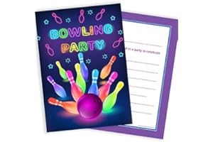 Olivia Samuel 20 x Neon Bowling Party Invitations from Ready to Write with Envelopes