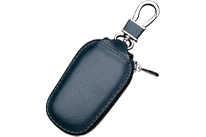 MiOYOOW Car Key Case Holder, Large Capacity Car Key Keychain Pouch Waterproof PU Leather Car Key Fob Holder Bag with Zipper Hardware Buckle for Daily Carrying