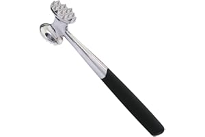 ALEENFOON Fleischklopfer Edelstahl Fleischhammer Metall mit Zwei Bearbeitungsflächen Spülmaschinenfest 22.5 cm