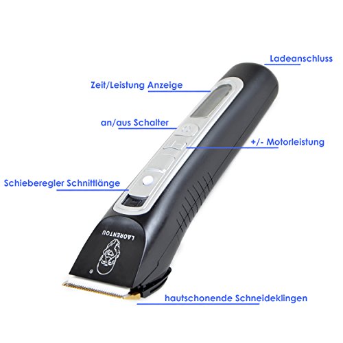 Power Profi Haarschneider, mit LCD Anzeige, 2000mAh Akku und Ladestation – Oslo Digital Deluxe – Haarschneidermaschine – für den professionellen Friseur-Bedarf geeignet, Netz und Akkubetrieb - 2