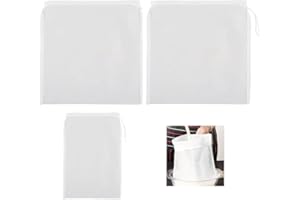 Firavggu 3 Unid Bolsa Filtro Nylon 120 Micras 2 Tamaños (20x30cm/30x45cm)- Bolsa para Cerveza Fruta Verdura Vino - Saco Filtración Prensa para Mermelada Leche de Frutos Secos