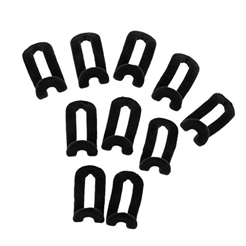 10pcs Mini Anti-Rutsch Mini Beflockung Kleidung Rack Kleiderbügel Haken Halter Aufhänger Anschluss - Schwarz, one size