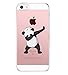 Produktbild iPhone SE Hülle Caler® Weiche flexible Silikon-Handy-Hülle Transparente Ultra Slim TPU dünne stoßfeste mit Motiv Rundum-schutz Tasche Etui Schutzhülle in Premium Qualität Case Cover für Dein Smartphone iPhone SE 5 5S(panda)